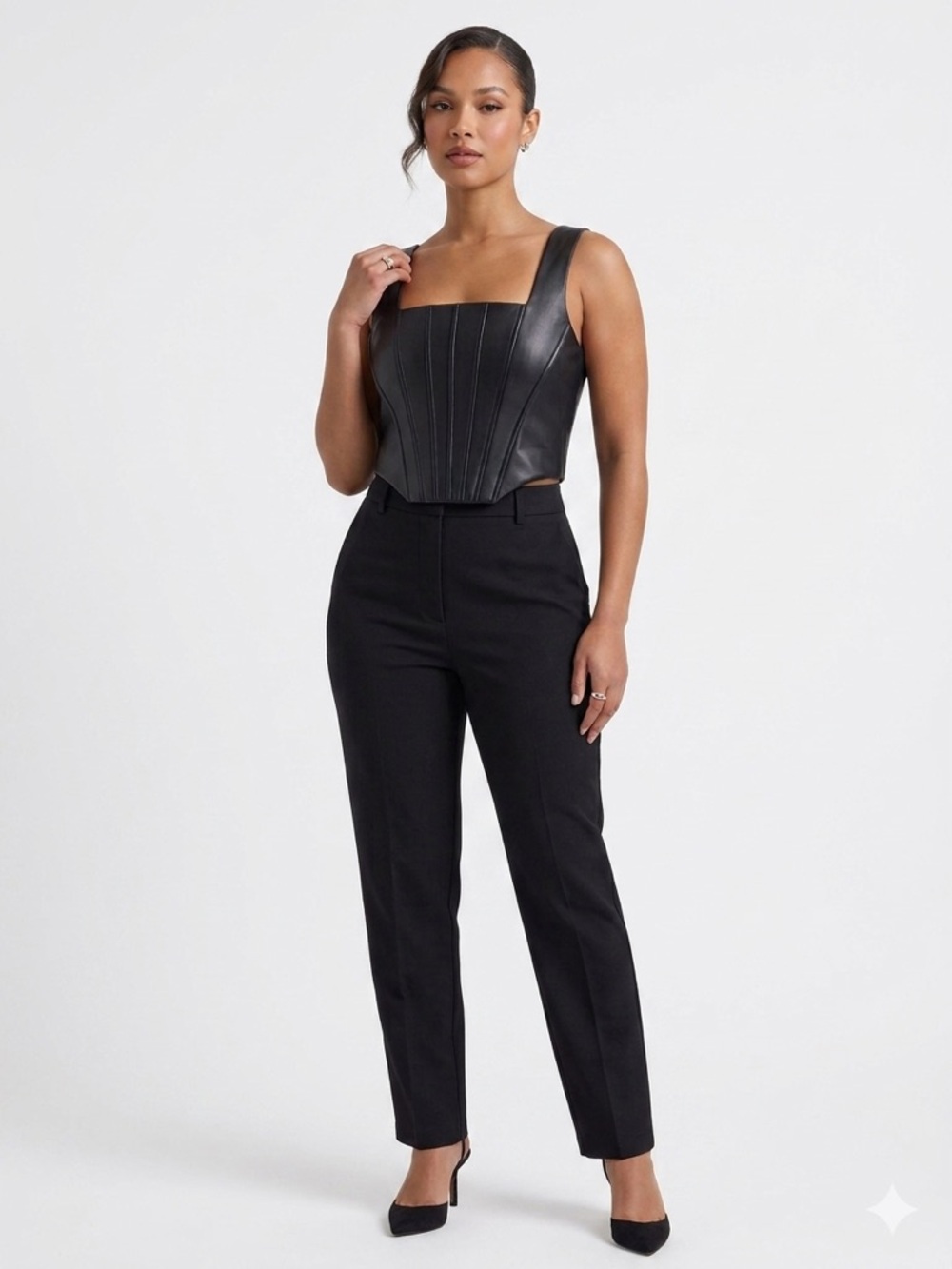 Women’s faux leather corset top